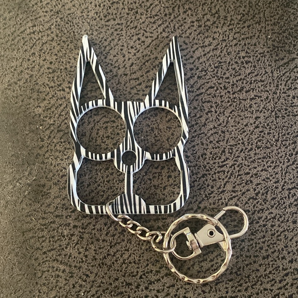 Zebra cat keychain